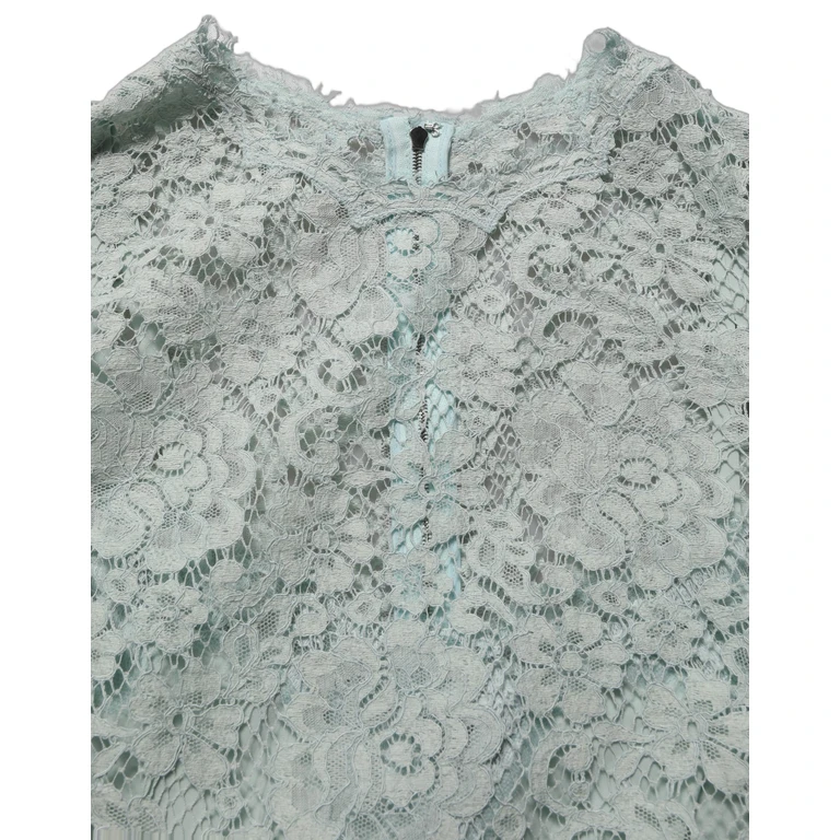Dolce & Gabbana Mint Green Lace Sleeveless Knee Length Dress Cotton Viscose Nylon - Women