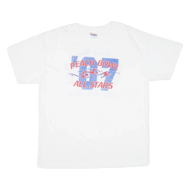 HANES Peach Bowl All Stars Mens T-Shirt White USA XL