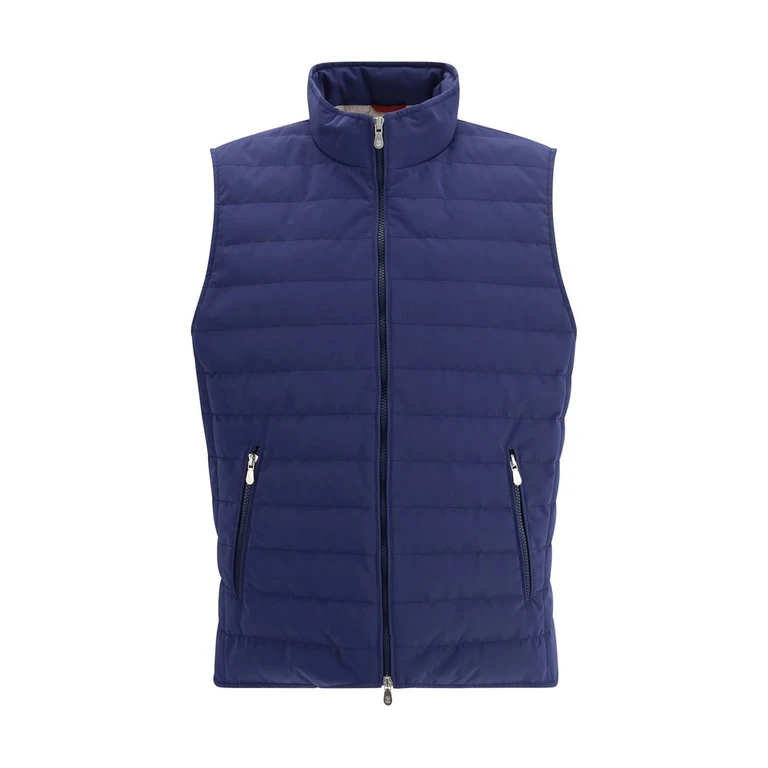 Brunello Cucinelli Blue Polyester Sleeveless Jacket Clothing - Men