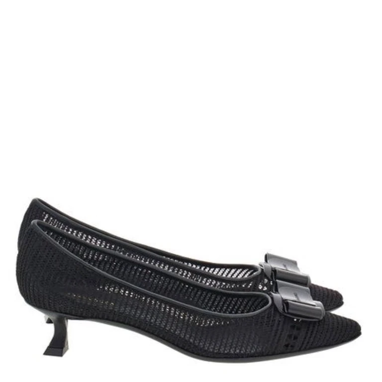 Ferragamo Zelma Mesh Bow Pumps, Size 7 C (01I116 772876)