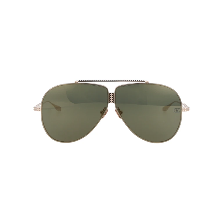 Valentino Garavani Vls-100b-64 B White Gold W/ G-15 Flash Mirror Titanium Sunglasses - Women
