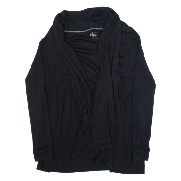 CALVIN KLEIN Womens Kimono Top Black Long Sleeve S