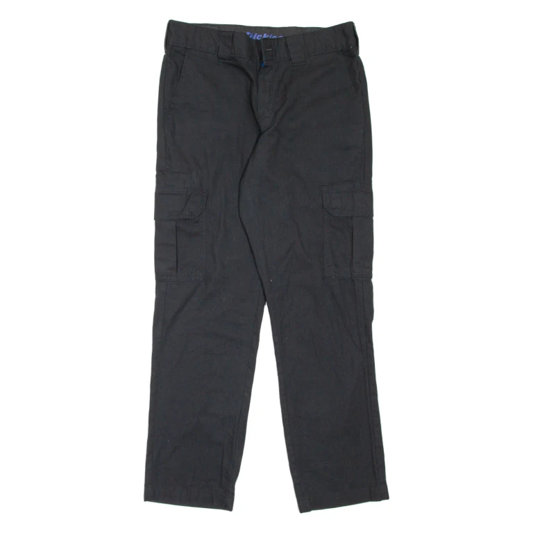 DICKIES Cargo Workwear Womens Trousers Black Slim Tapered W31 L30