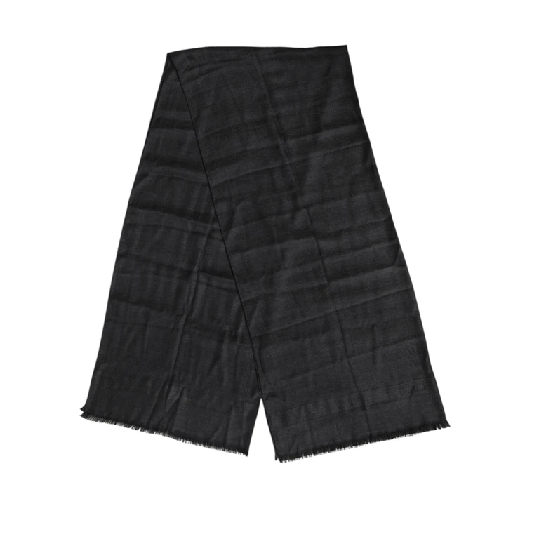 Dolce & Gabbana Dark Gray Cashmere Fringes Neck Warmer Scarf - Men