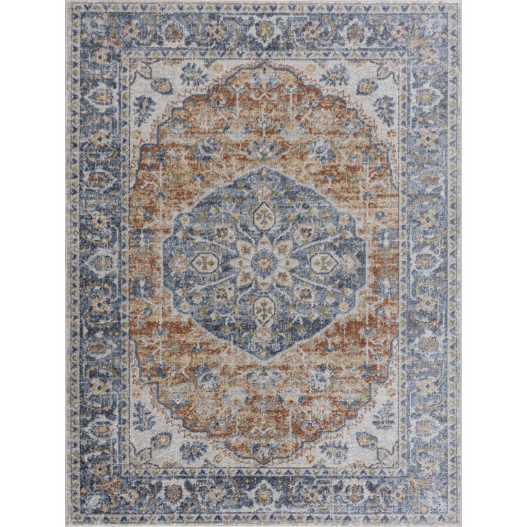 Rust Hiti Washable area rug - Clearance