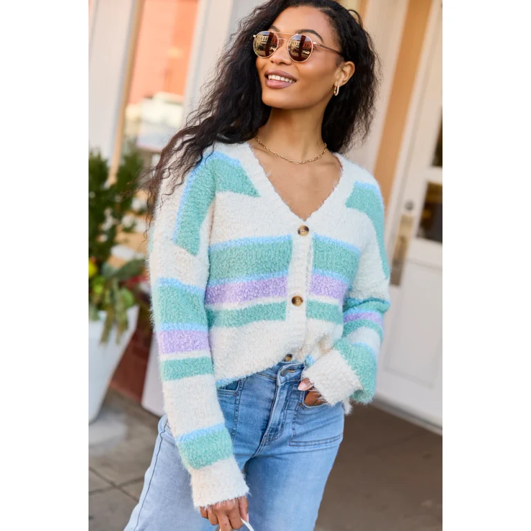 Izzy Pastel Striped Cardigan