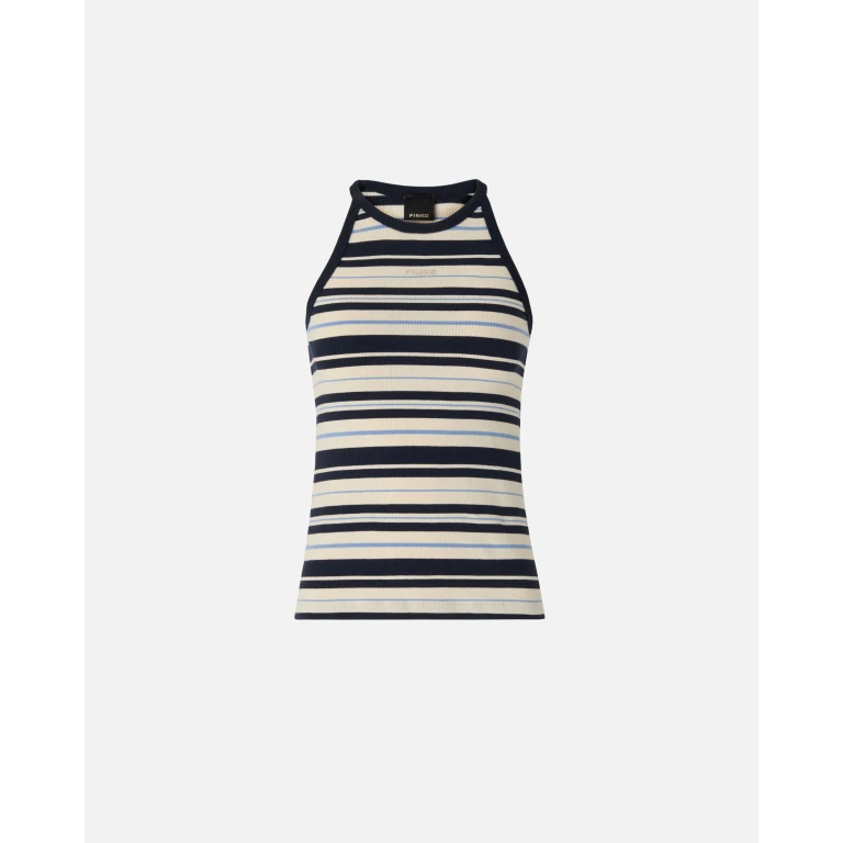 Pinko - Débardeur rayé à logo PINKO - XS