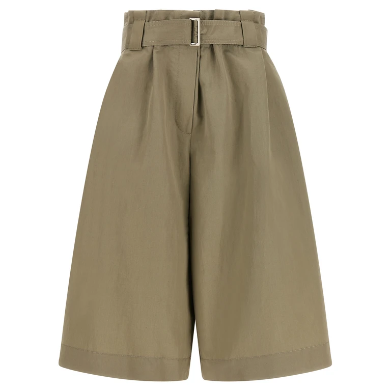 Brunello Cucinelli Bicolor Cotton Bermuda Shorts - Women