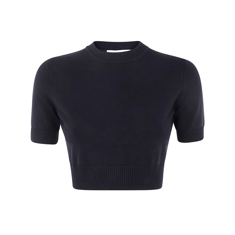 MAX MARA SPORTMAX Round Neck Short Sleeves Woven 'Bettina' T-Shirt