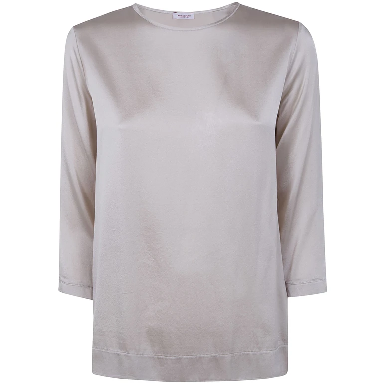ROSSO PURO 3/4 Sleeve Silk Blouse