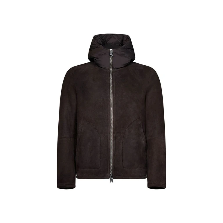 Herno Brown Lambskin Shell Jacket Clothing - Men
