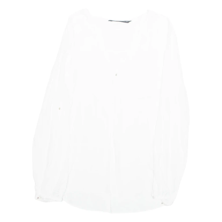 ZARA Womens Blouse White Long Sleeve M