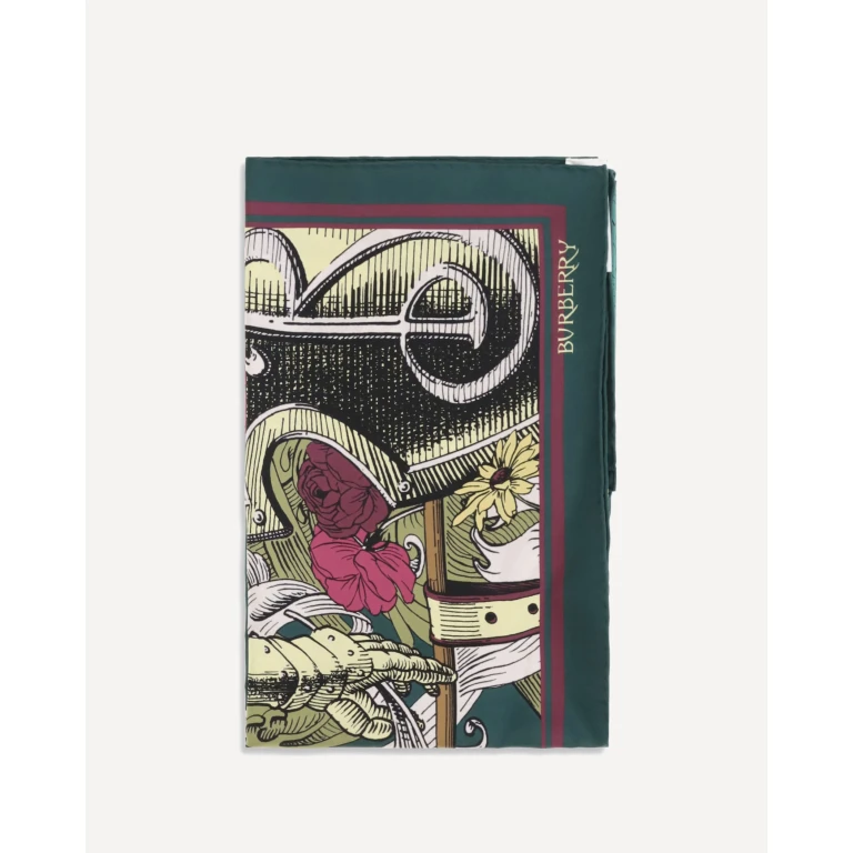 Silk Scarf with Etched Knight Male UNI