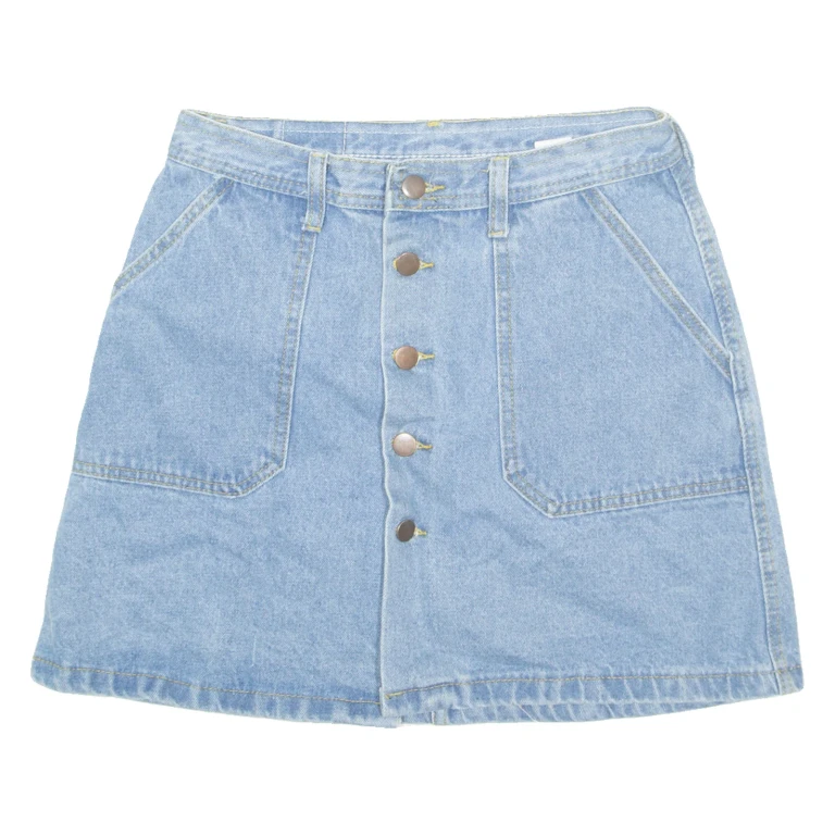 Womens A-Line Skirt Blue Short Denim M