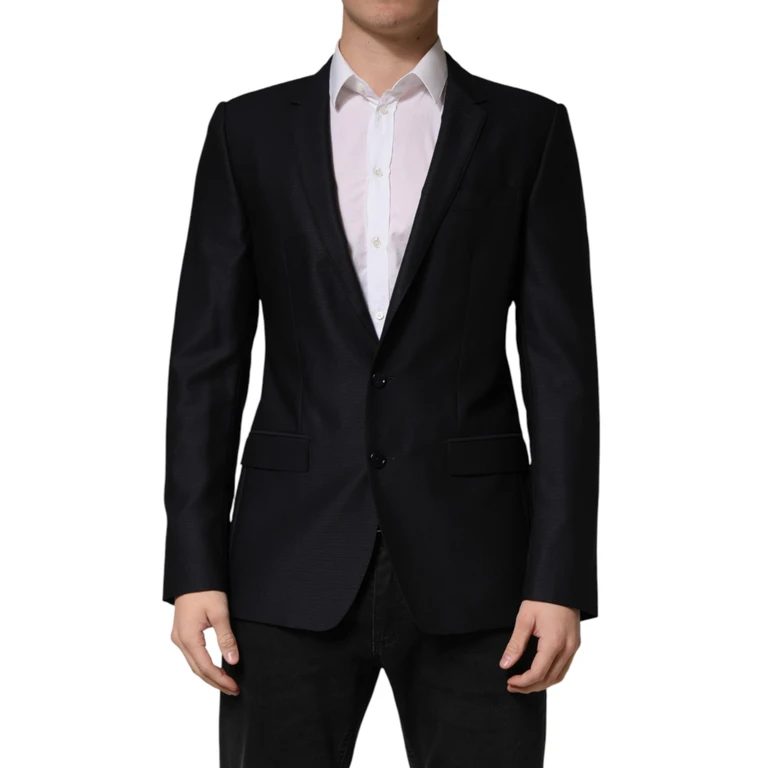 Dolce & Gabbana Black Martini Single Breasted Jacket Blazer Virgin Wool Clothing - Women