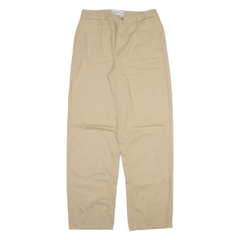CALVIN KLEIN JEANS Womens Trousers Beige Relaxed Straight W27 L30