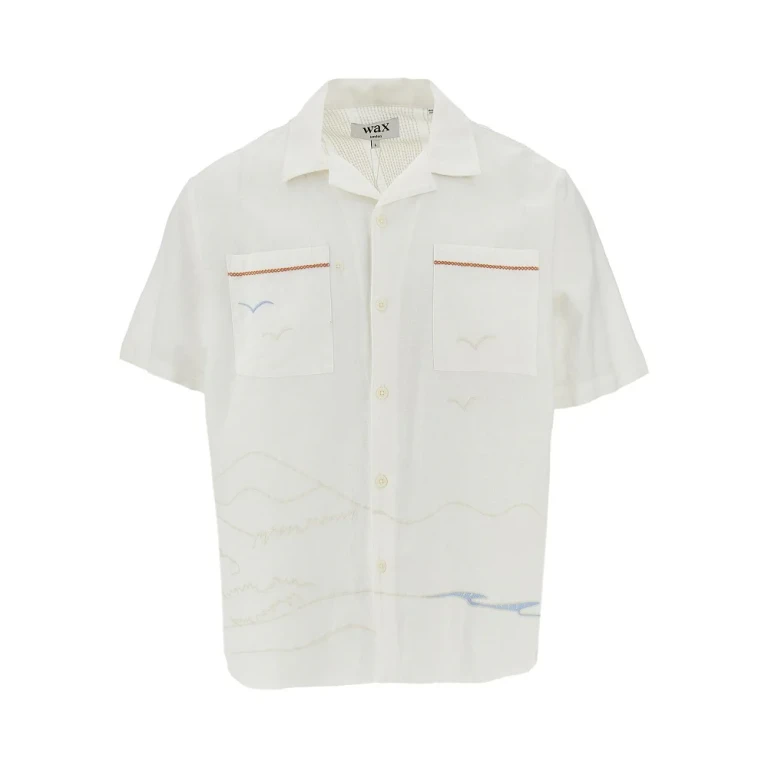 WAX LONDON 'Didcot' embroidered cotton and linen shirt Man M