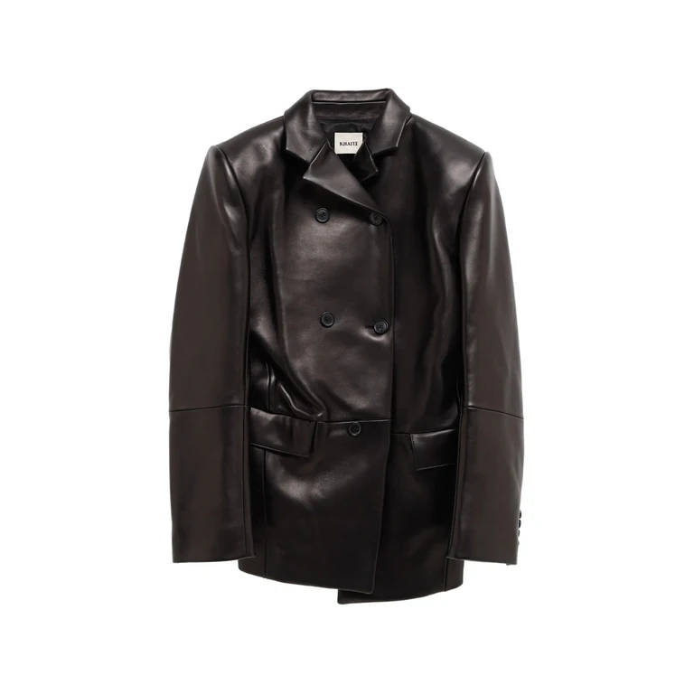 Khaite Double-breasted Leather Blazer