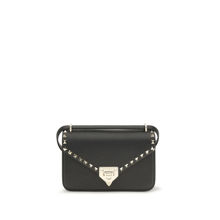 Valentino Garavani Black Calf Leather Bos Taurus Shoulder Bag - Women