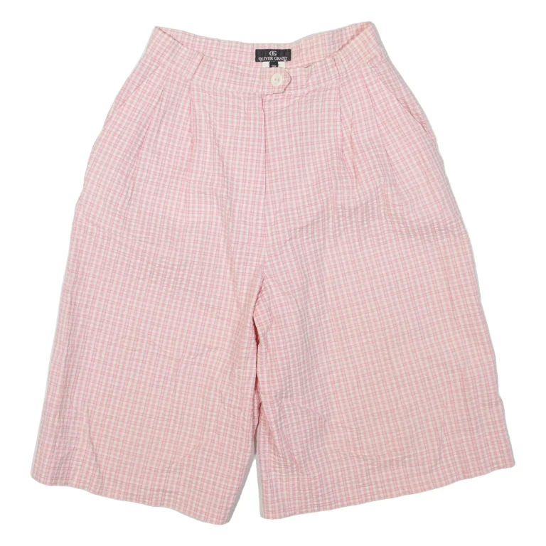 OLIVER GRANT Womens Casual Shorts Pink Gingham XXS W24