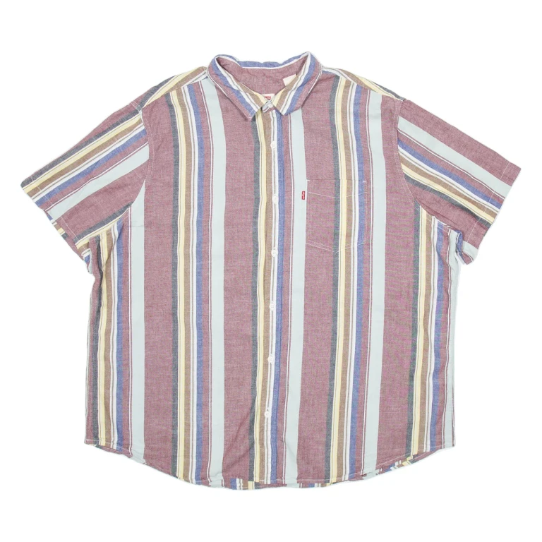 LEVI'S Mens Shirt Red Striped 2XL