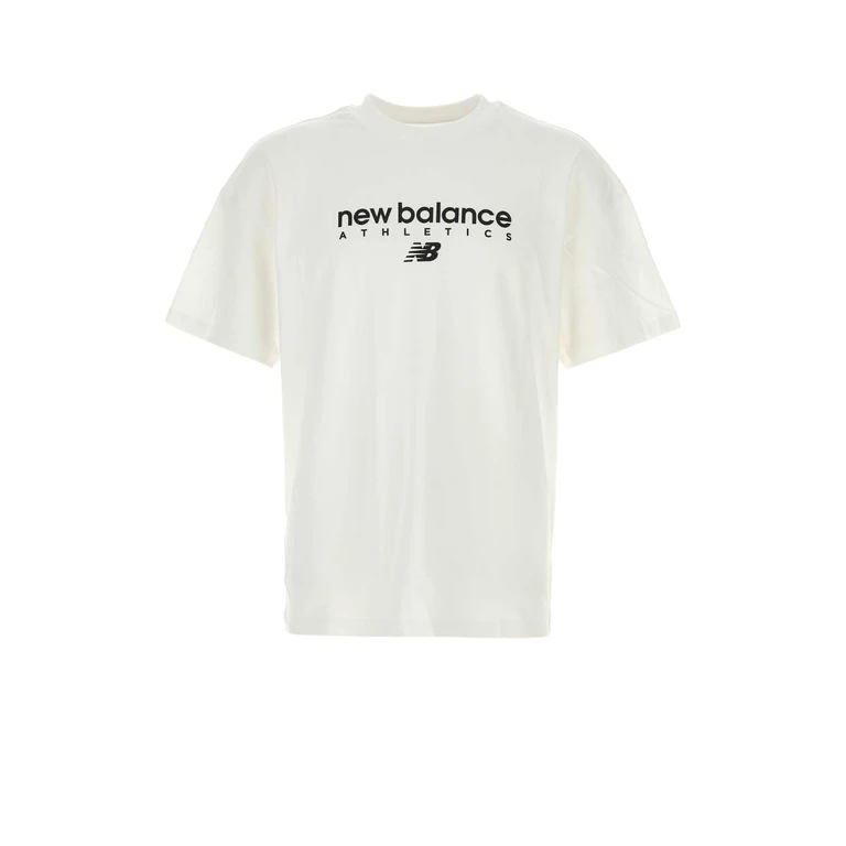 New Balance White Cotton T-Shirt Exterior - Men