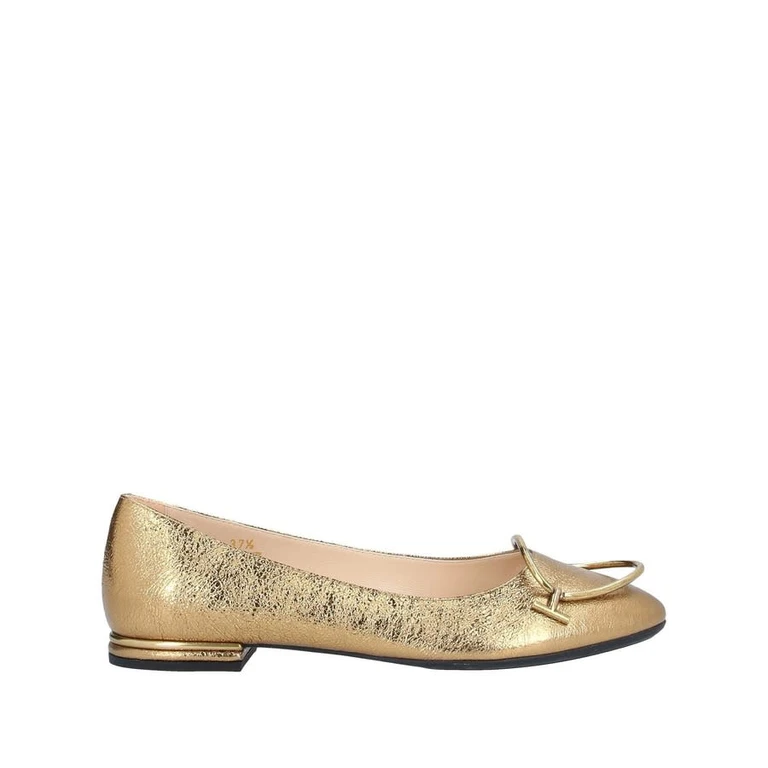 Tod's Circle Detailed Leather Ballerinas