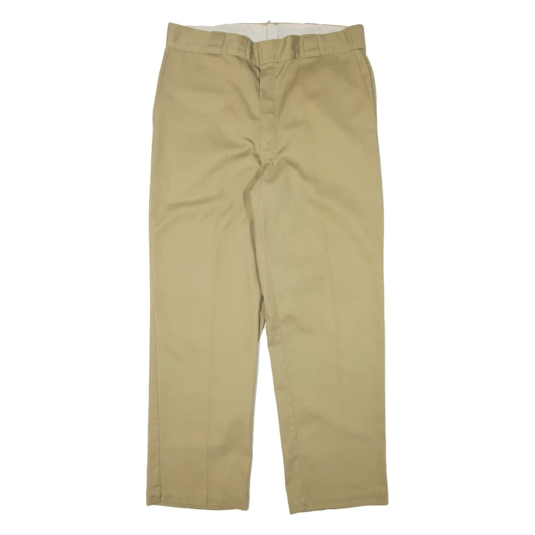 DICKIES Workwear Mens Trousers Beige Regular Straight W36 L30