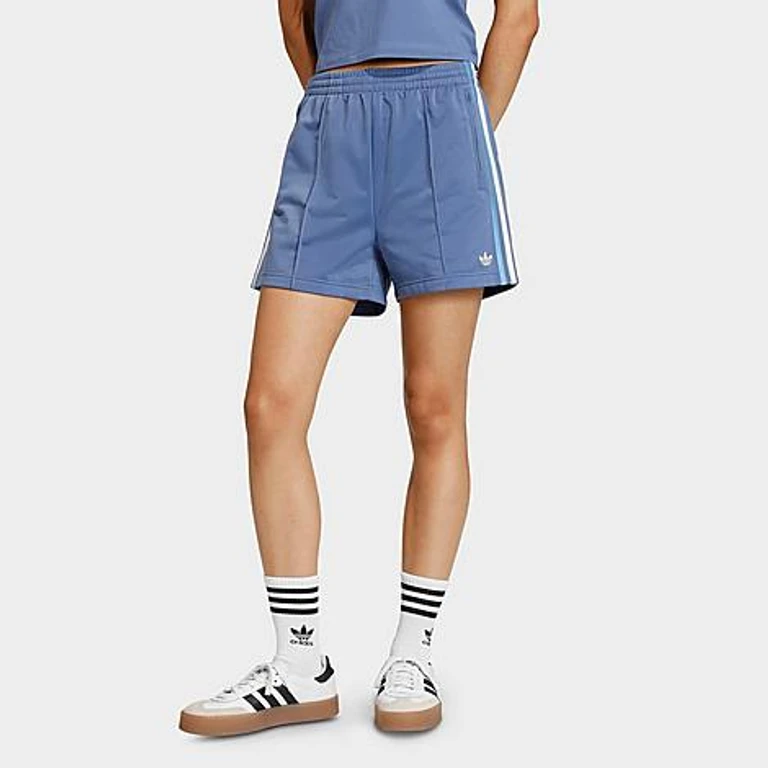 adidas Women's Originals Firebird Classic Shorts in Crew Blue/Light Blue/White Size: XS