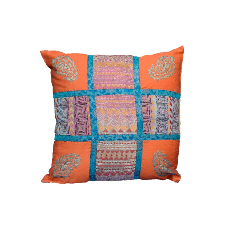 Embroidered Recycled Vintage Pillow Case