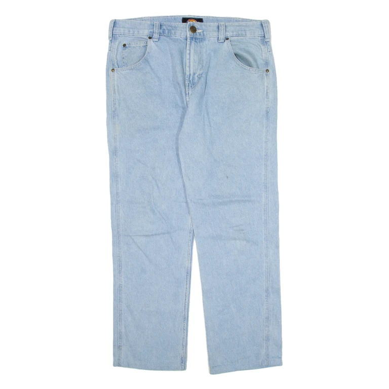 DICKIES Mens Jeans Blue Regular Straight W34 L27