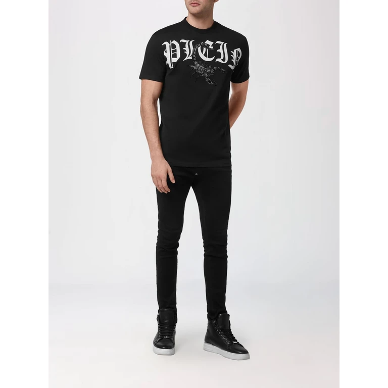 Short-Sleeved Cotton T-Shirt with Logo Print (FABCMTK5652PJY002N02)