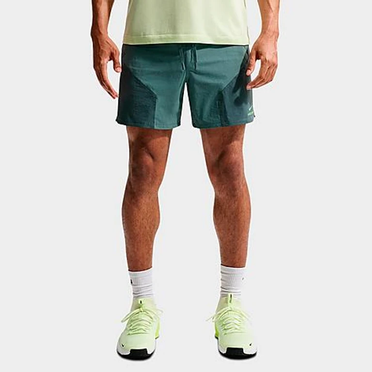 Nike Men's Pro Training Dri-FIT ADV 6" Shorts in Mineral Slate/Faded Spruce/Green Strike Size: Small