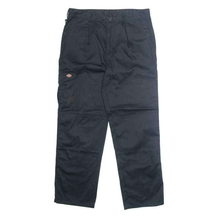 DICKIES Workwear Mens Trousers Black Regular Straight W36 L31