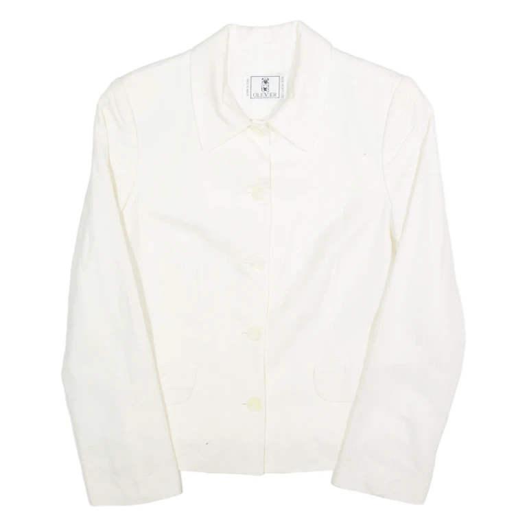 OLIVER Womens Blazer Jacket Cream Linen 90s S