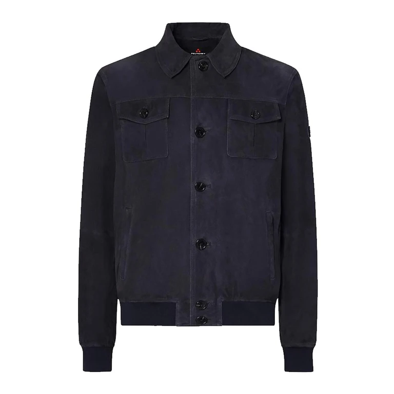 Blouson En Cuir - Bleu (PEU574499012407215)