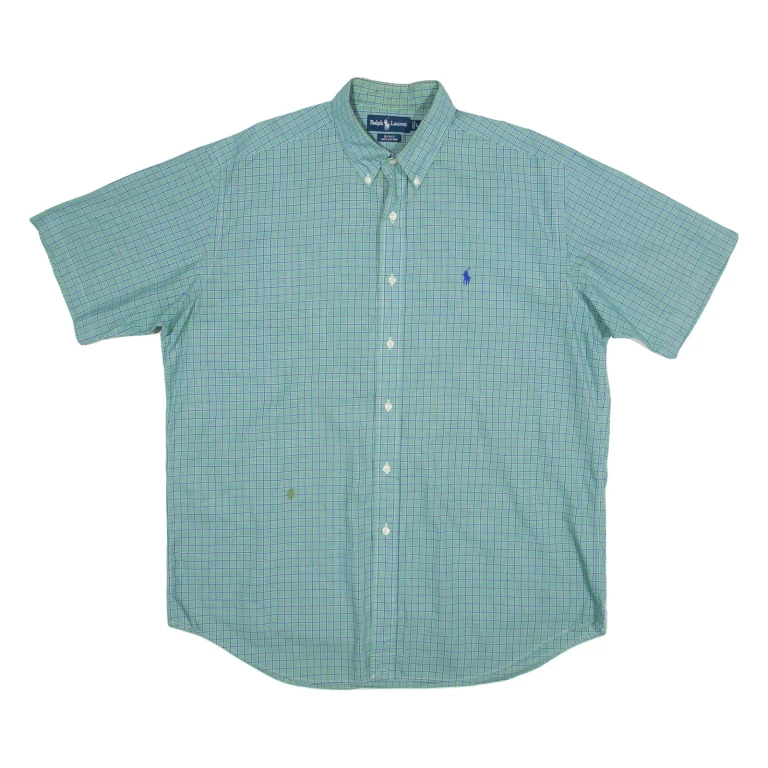 RALPH LAUREN Blake Mens Shirt Green Check L