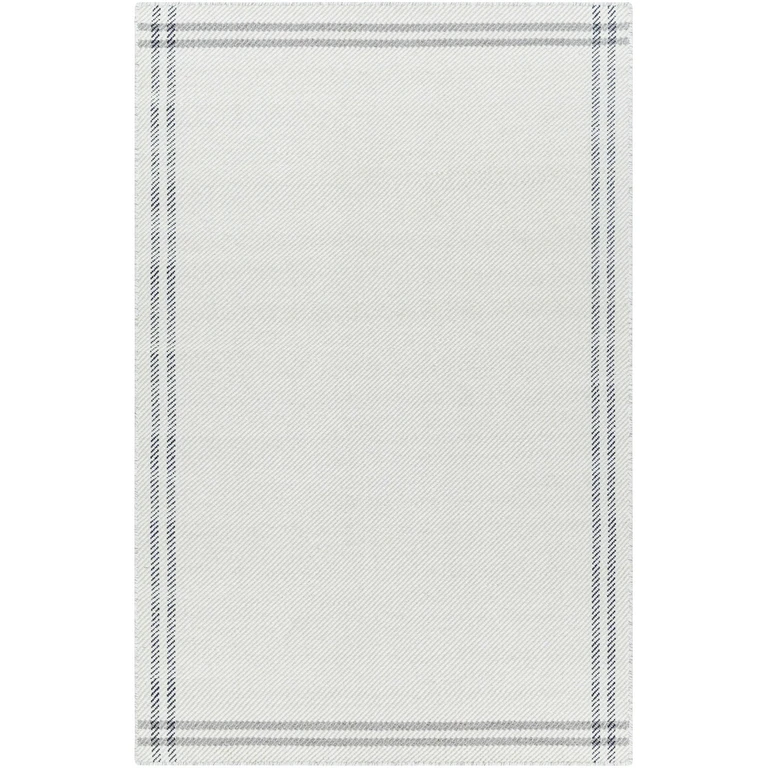 Nimue Cream & Charcoal Bordered Area Rug