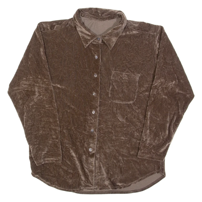 Womens Shirt Brown Collared Long Sleeve S