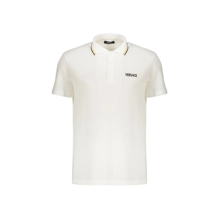 White Cotton Polo Shirt - Men