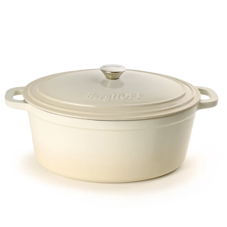 Neo Cast Iron 8qt. Oval Dutch Oven 13" with Lid, Meringue