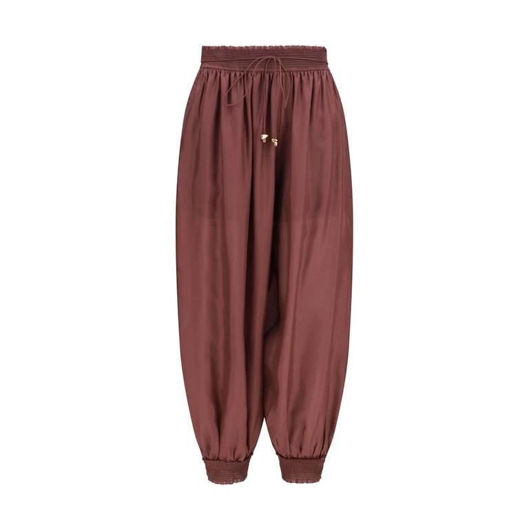 Zimmermann Bordeaux Silk Casual Pants - Women