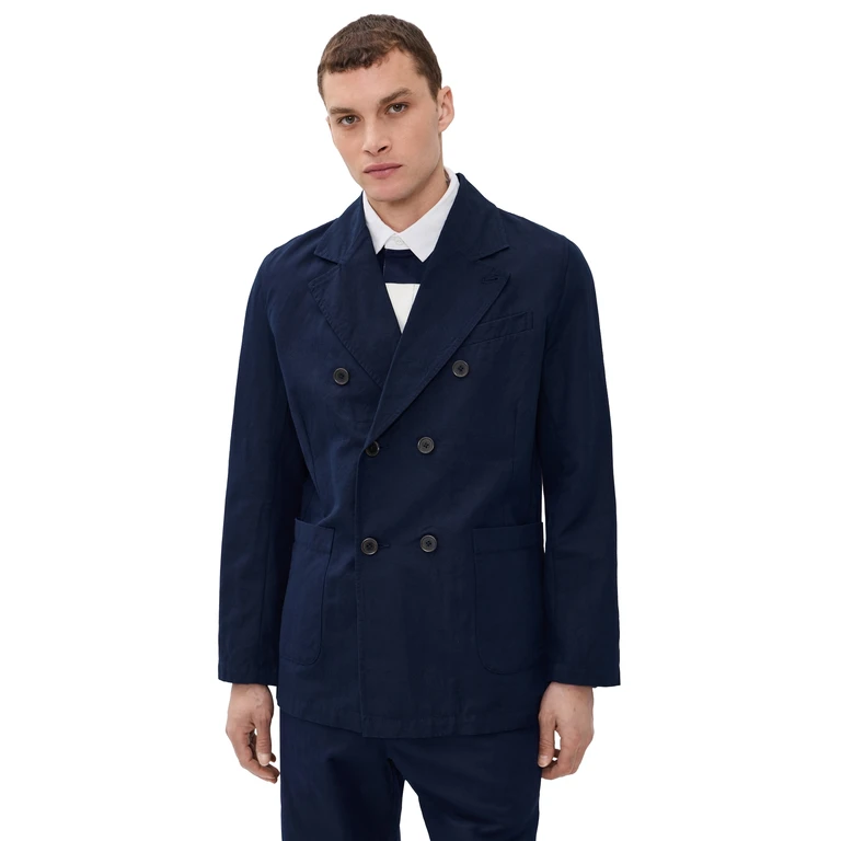 Universal Works Manor Double Breasted Linen Jacket Navy L