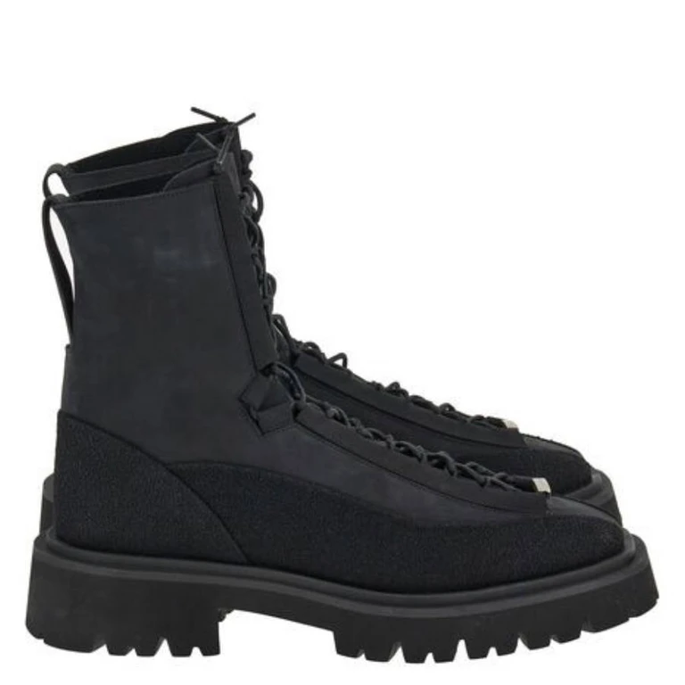 Ferragamo Atlante Hybrid Combat Boots, Size 9 EE