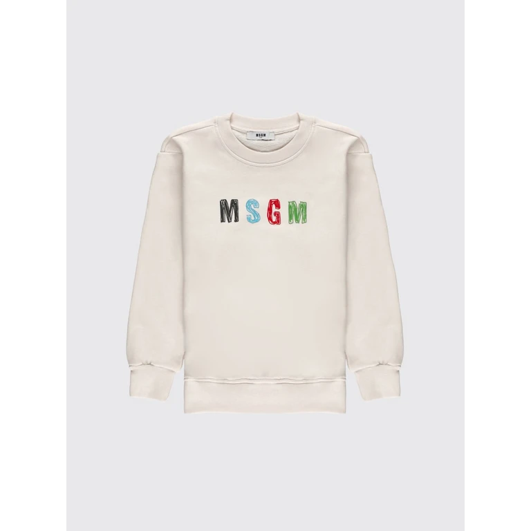 MSGM Kids Boy's Crew-Neck Cotton Jumper with Printed Logo (S6MSJBSW237013)