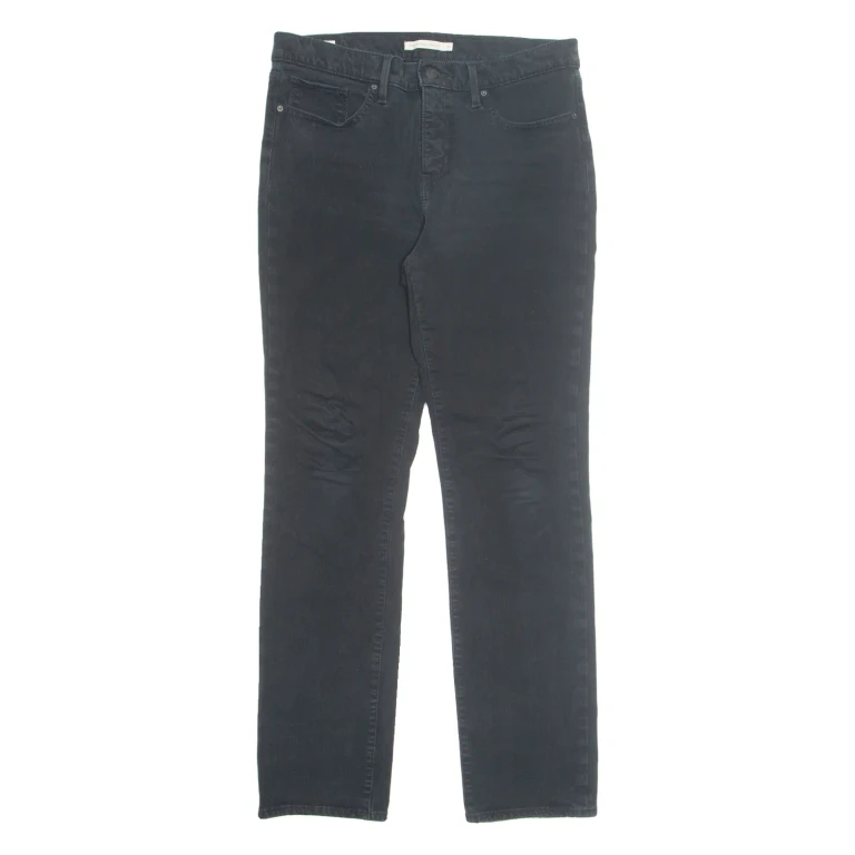 LEVI'S Womens Trousers Black Regular Tapered W31 L32