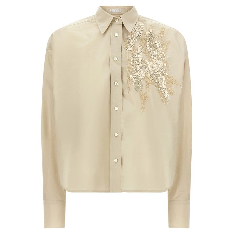 Brunello Cucinelli Beige Cotton Blouse - Women