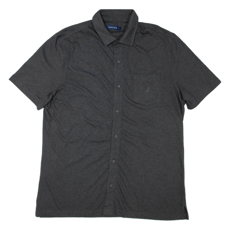 NAUTICA Mens Plain Shirt Grey XL