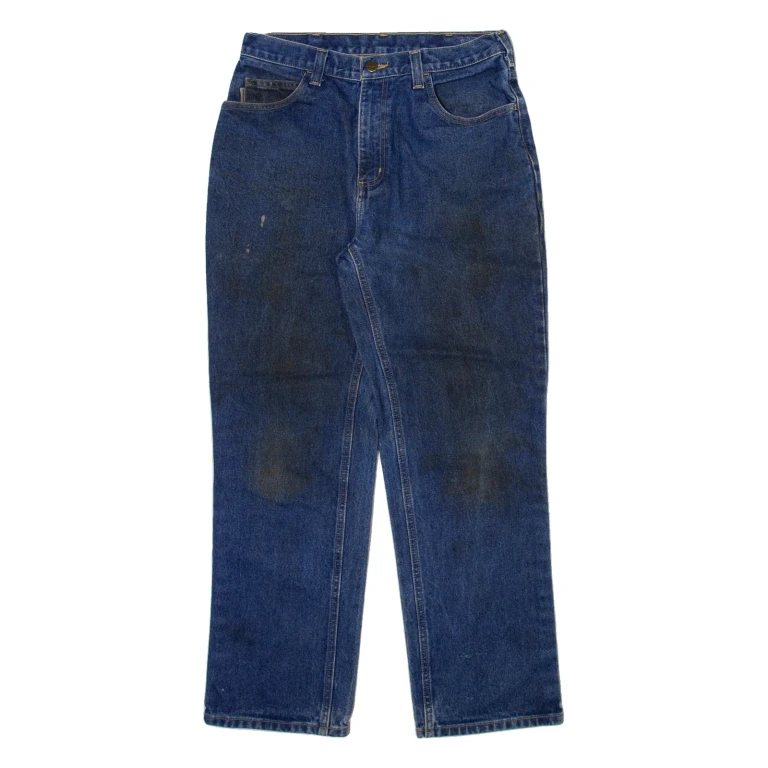CARHARTT Mens Jeans Blue Regular Straight W32 L30
