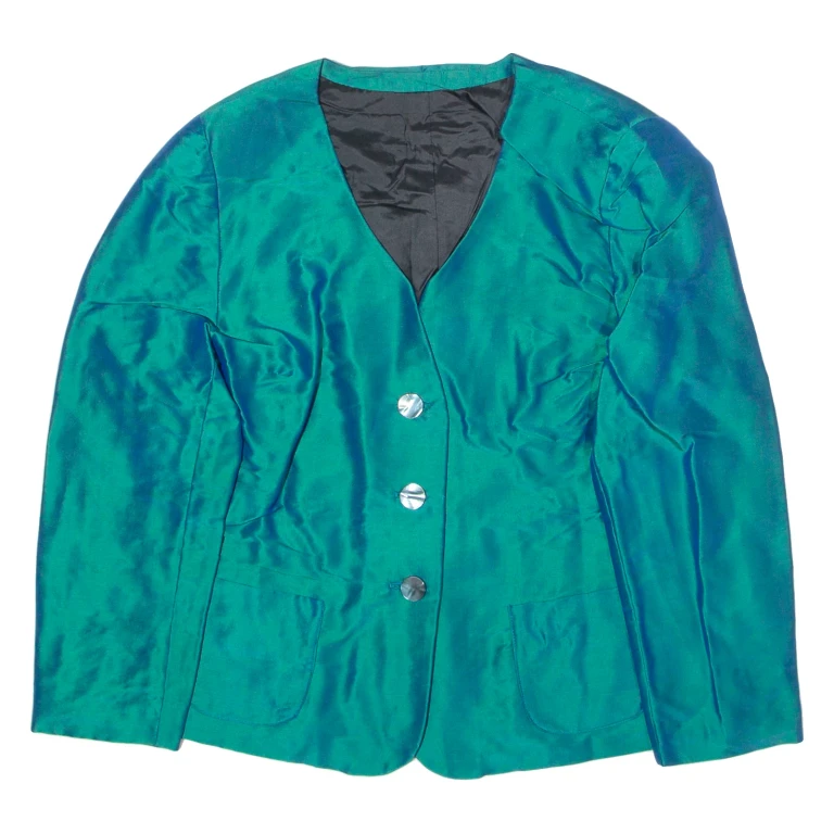 Womens Blazer Jacket Green 90s L